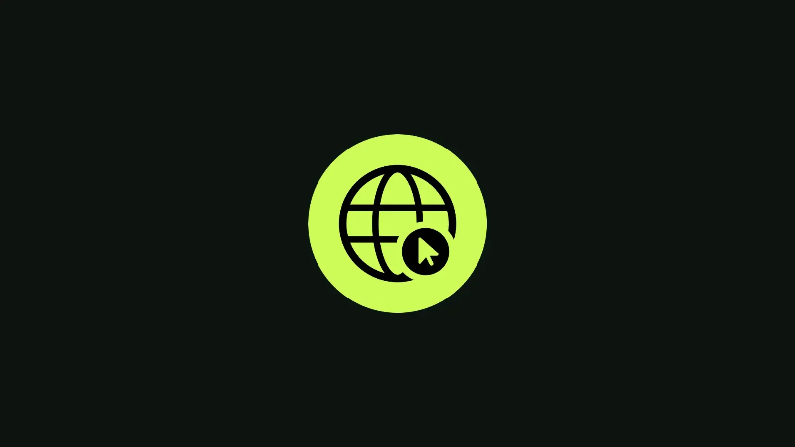 Green globe icon with a mouse cursor on black, illustrating why a Lahore business needs a website in 2026